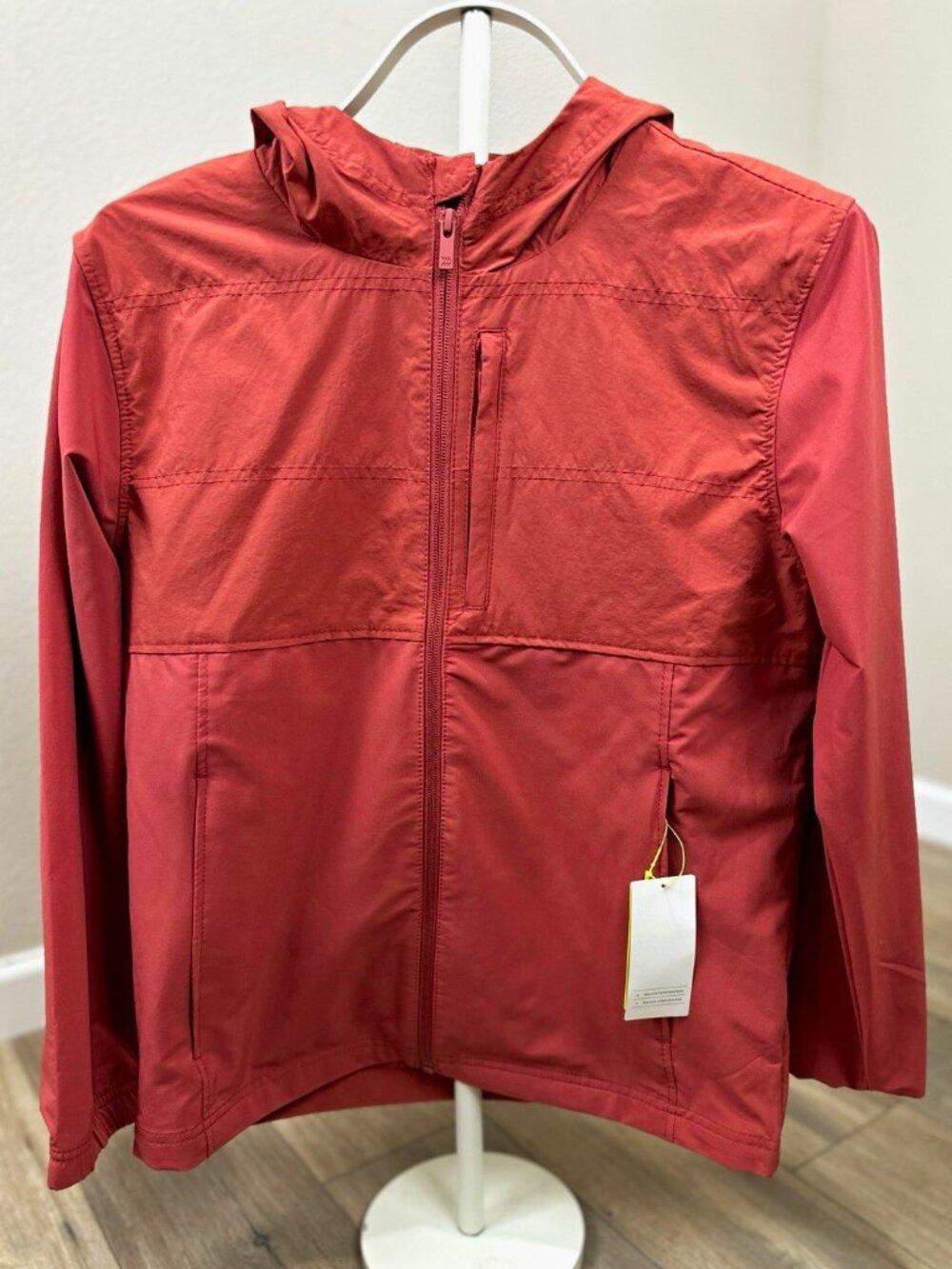 All in Motion Boys XL 14 Coral Hooded Full Zip Lightweight Windbreaker Jacket